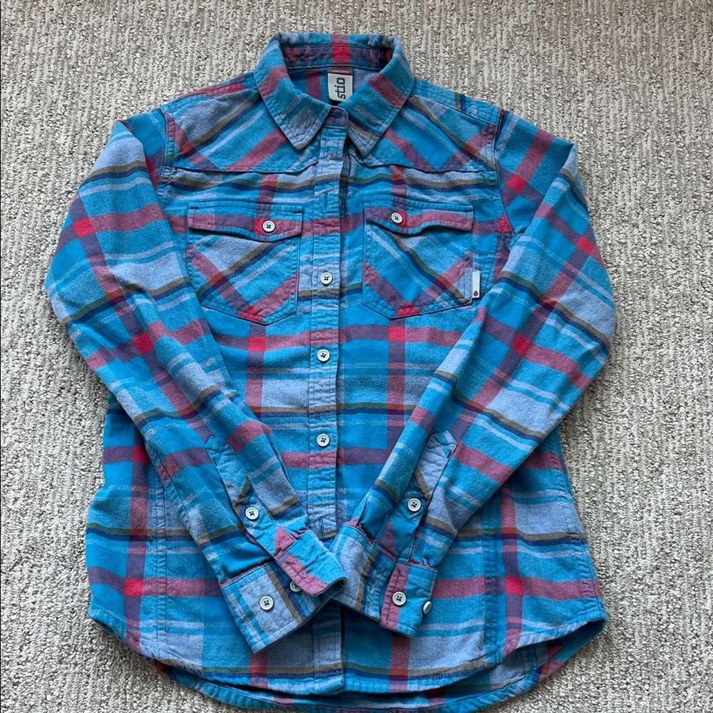 Stio Plaid Flannel Button-Up Shirt XS